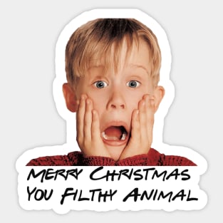Home Alone Merry Christmas You Filthy Animal RED EDITION Sticker